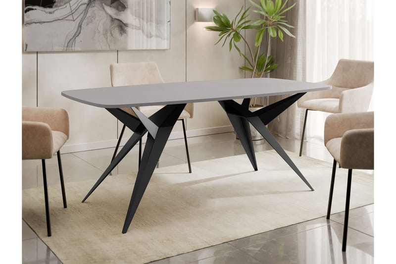 Elvora Matbord 160 cm Rektangulär - Grå/Svart - Möbler - Bord & matgrupper - Matbord & köksbord