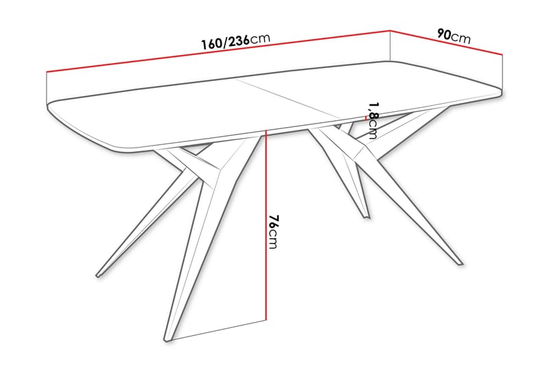 Elvora Matbord 160 cm Rektangulär - Vit - Möbler - Bord & matgrupper - Matbord & köksbord