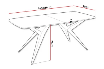 Elvora Matbord 160 cm Rektangulär - Vit/Svart - Möbler - Bord & matgrupper - Matbord & köksbord