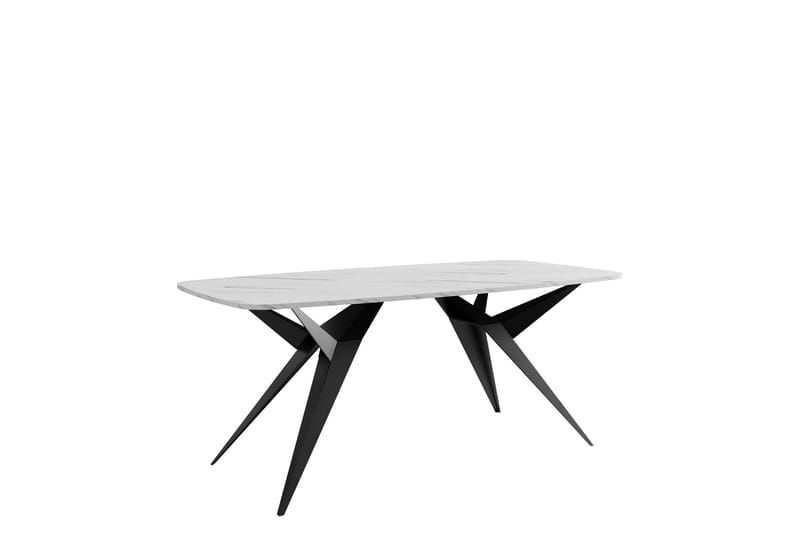 Elvora Matbord 160 cm Rektangulär, Vit/Svart