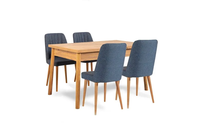 Ergene Matgrupp 120 cm Rektangulär - Natur/Blå - Möbler - Bord & matgrupper - Matgrupper