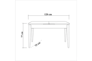 Ergene Matgrupp 120 cm Rektangulär - Natur/Grön - Möbler - Bord & matgrupper - Matgrupper