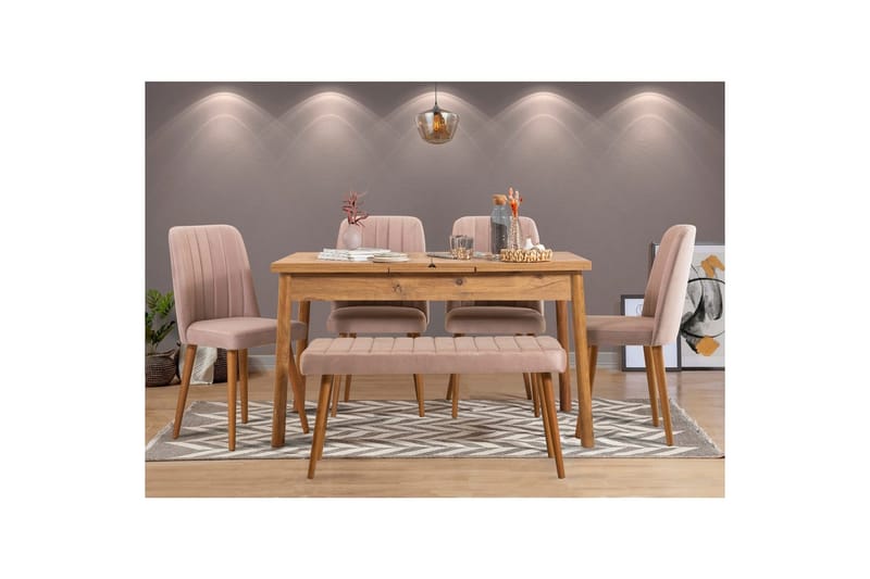 Ergene Matgrupp 120 cm Rektangulär - Natur/Sten - Möbler - Bord & matgrupper - Matgrupper