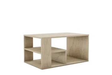 Eros 80 cm Rektangulärt Soffbord med Hyllor i Trä - Beige - Möbler - Bord & matgrupper - Soffbord