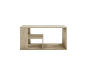 Eros 80 cm Rektangulärt Soffbord med Hyllor i Trä - Beige - Möbler - Bord & matgrupper - Soffbord