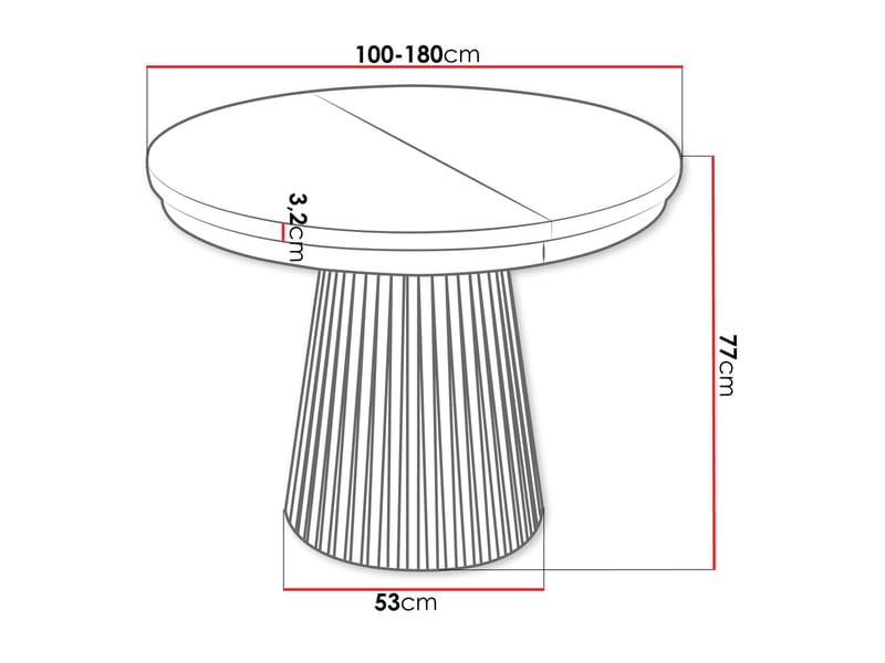 Erylan Matbord rund förlängningsbart 100-180 cm - Beige - Möbler - Bord & matgrupper - Matbord & köksbord