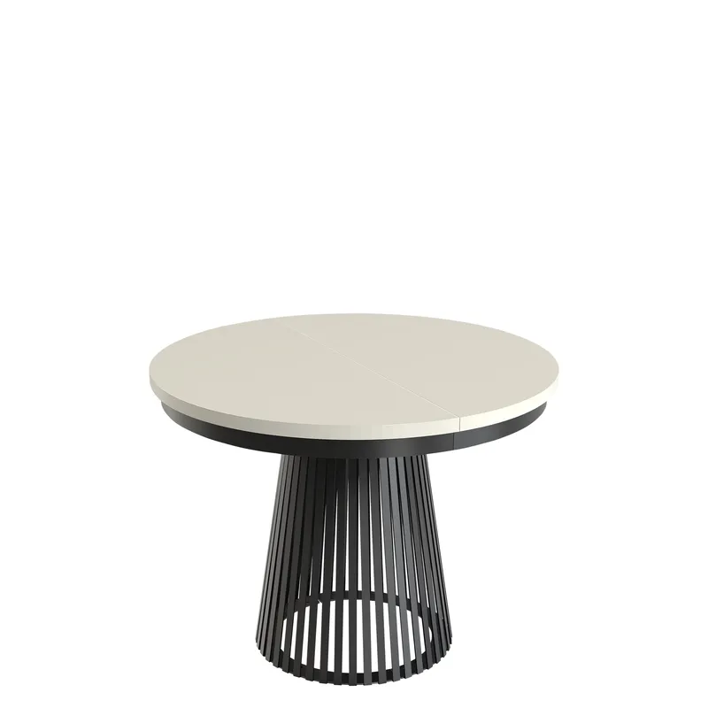 Erylan Matbord rund förlängningsbart 100-180 cm, svart, beige