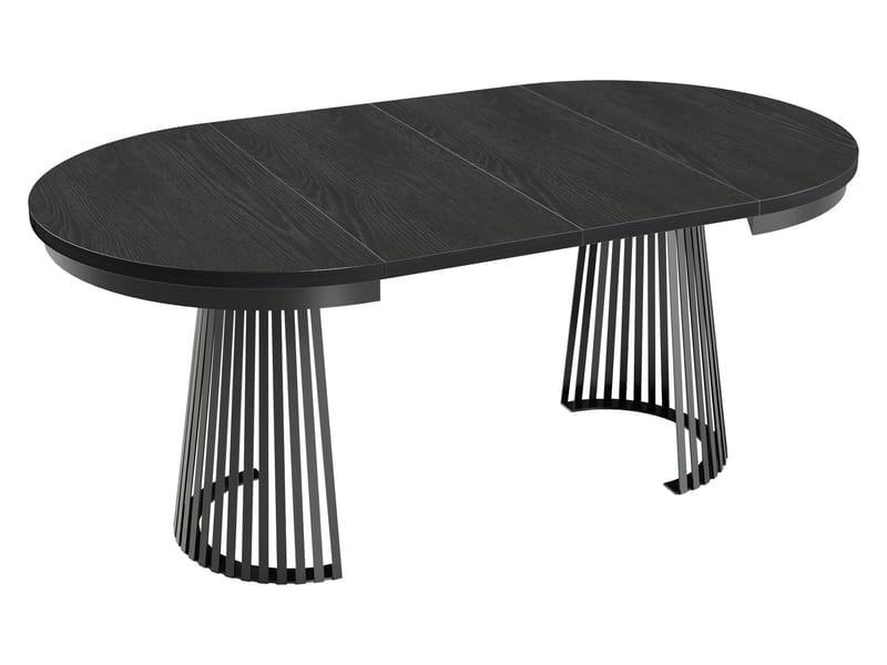 Erylan Matbord rund förlängningsbart 100-180 cm - svart, brun - Möbler - Bord & matgrupper - Matbord & köksbord