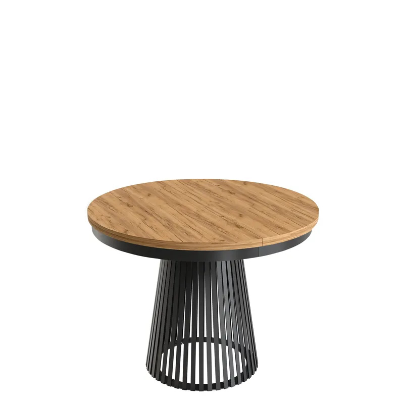 Erylan Matbord rund förlängningsbart 100-180 cm - svart, brun - Möbler - Bord & matgrupper - Matbord & köksbord