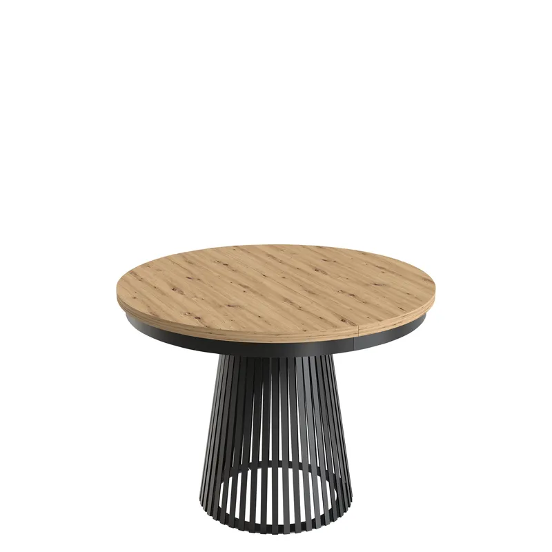 Erylan Matbord rund förlängningsbart 100-180 cm - svart, natur - Möbler - Bord & matgrupper - Matbord & köksbord