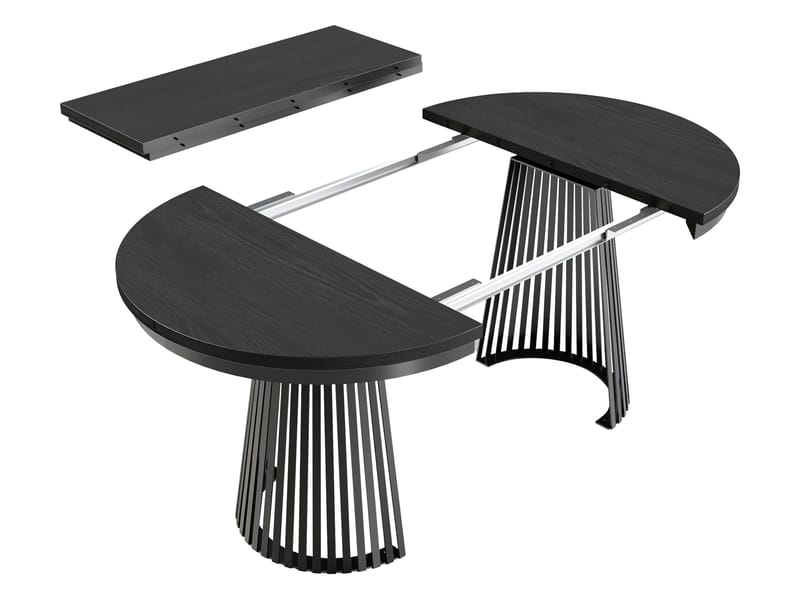 Erylan Matbord rund förlängningsbart 100-180 cm - svart, natur - Möbler - Bord & matgrupper - Matbord & köksbord