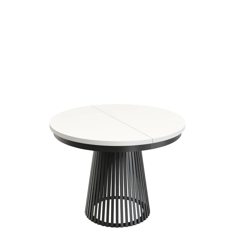 Erylan Matbord rund förlängningsbart 100-180 cm - svart, vit - Möbler - Bord & matgrupper - Matbord & köksbord