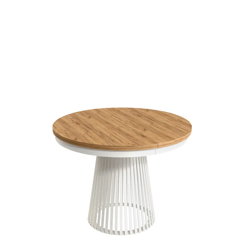 Erylan Matbord rund förlängningsbart 100-180 cm - vit, brun - Möbler - Bord & matgrupper - Matbord & köksbord