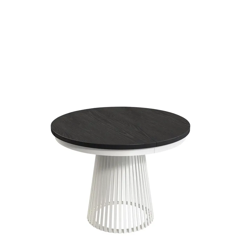 Erylan Matbord rund förlängningsbart 100-180 cm, vit, svart