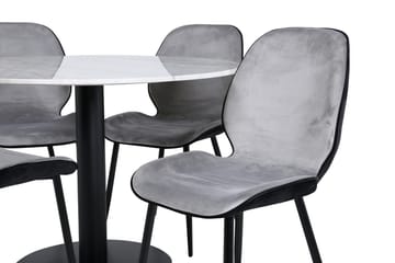 Estelle Matbord 106 cm Runt Marmor med 4 Emma Matstol - Möbler - Bord & matgrupper - Matgrupper