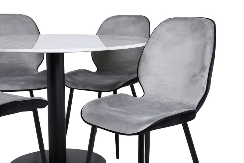 Estelle Matbord 106 cm Runt Marmor med 4 Emma Matstol - Möbler - Bord & matgrupper - Matgrupper