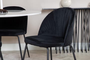 Estelle Matbord 106 cm Runt Marmor med 4 Wrinkles Matstol - Möbler - Bord & matgrupper - Matgrupper