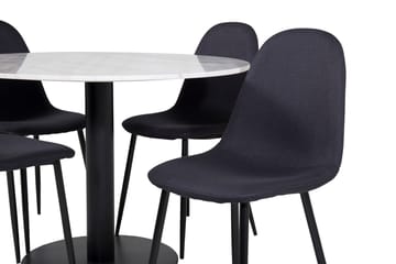 Estelle Matbord 106 cm Runt Marmor med 4 Polar Matstol - Möbler - Bord & matgrupper - Matgrupper