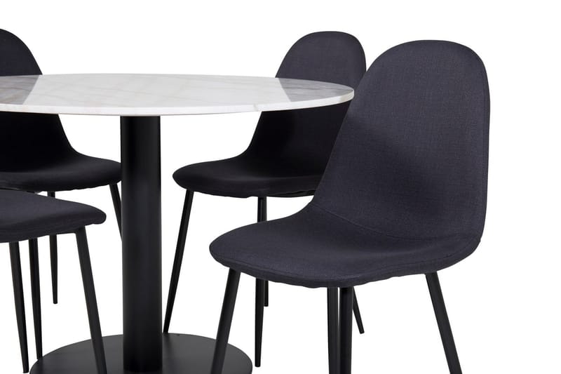 Estelle Matbord 106 cm Runt Marmor med 4 Polar Matstol - Möbler - Bord & matgrupper - Matgrupper