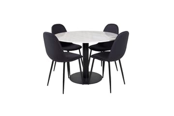 Estelle Matbord 106 cm Runt Marmor med 4 Polar Matstol - Möbler - Bord & matgrupper - Matgrupper