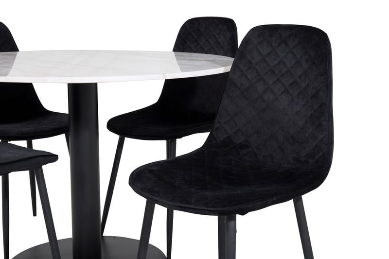 Estelle Matbord 106 cm Runt Marmor med 4 Polar Matstol - Möbler - Bord & matgrupper - Matgrupper