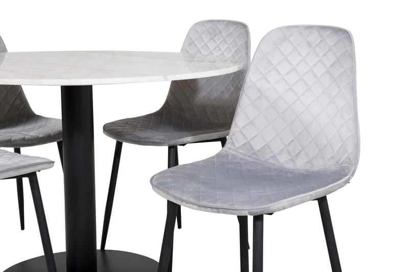 Estelle Matbord 106 cm Runt Marmor med 4 Polar Matstol - Möbler - Bord & matgrupper - Matgrupper