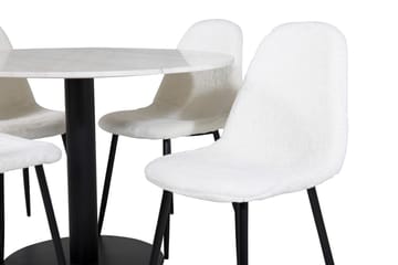 Estelle Matbord 106 cm Runt Marmor med 4 Polar Matstol - Möbler - Bord & matgrupper - Matgrupper