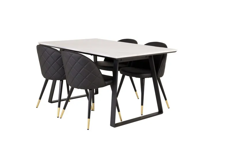 Estelle matbord med 4 Velvet Deluxe Matstol