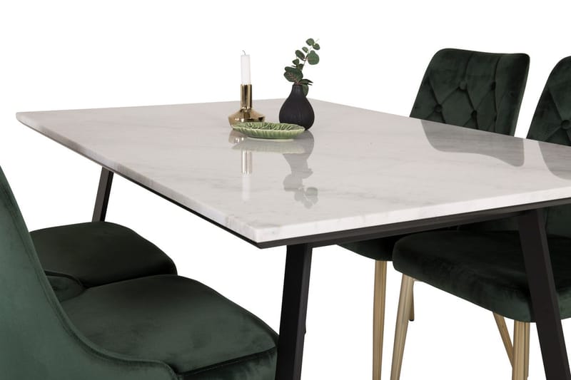 Estelle matbord med 4 Velvet Deluxe Sammetsstol - Möbler - Bord & matgrupper - Matgrupper