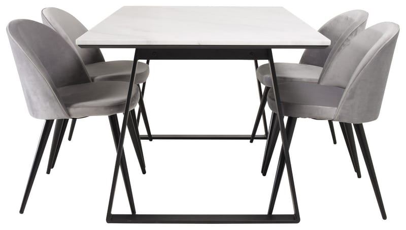 Estelle matbord med 4 Velvet Köksstol Sammet - Möbler - Bord & matgrupper - Matgrupper