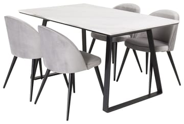 Estelle matbord med 4 Velvet Köksstol Sammet - Möbler - Bord & matgrupper - Matgrupper