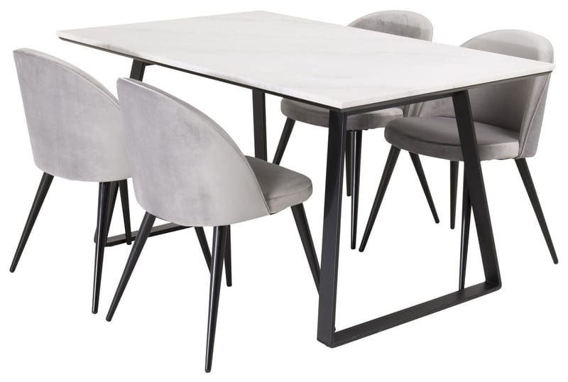 Estelle matbord med 4 Velvet Köksstol Sammet - Möbler - Bord & matgrupper - Matgrupper