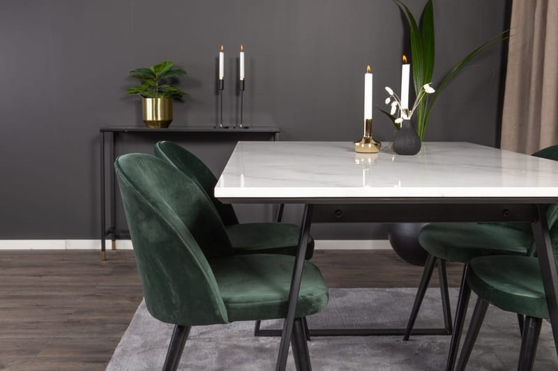 Estelle matbord med 4 Velvet Sammetsstol