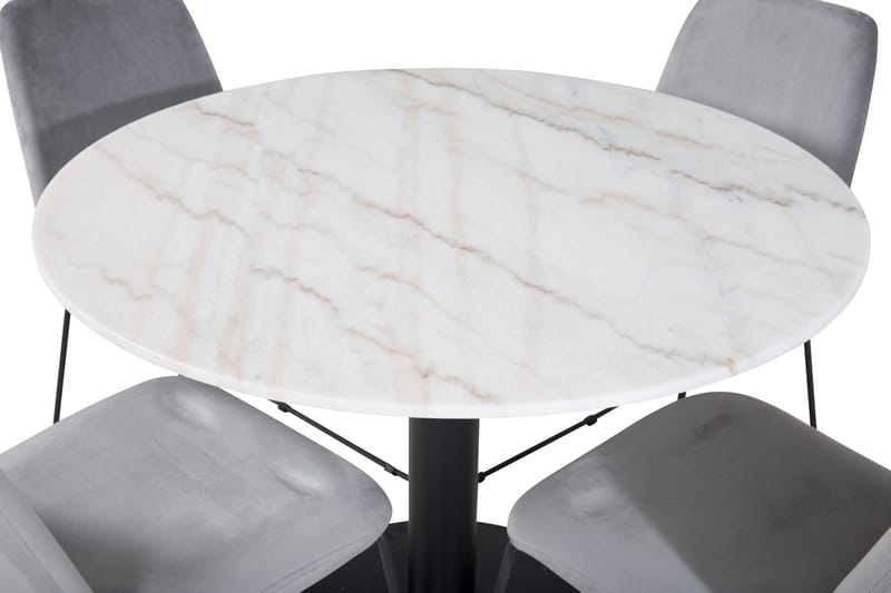 Estelle Matgrupp 106 cm Rund med 4 Muce stolar - Svart - Möbler - Bord & matgrupper - Matgrupper