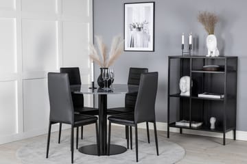 Estelle Matgrupp 106 cm Rund med 4 Slim stolar - Möbler - Bord & matgrupper - Matgrupper