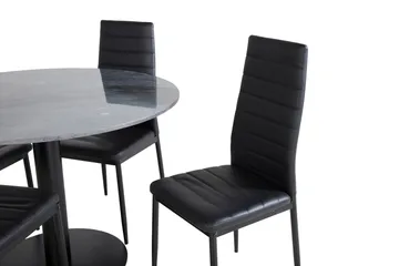 Estelle Matgrupp 106 cm Rund med 4 Slim stolar - Möbler - Bord & matgrupper - Matgrupper