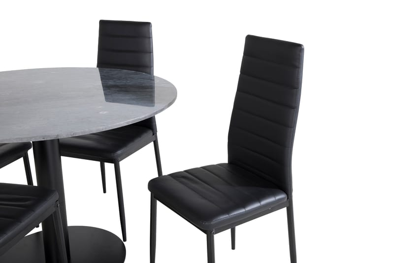 Estelle Matgrupp 106 cm Rund med 4 Slim stolar - Möbler - Bord & matgrupper - Matgrupper