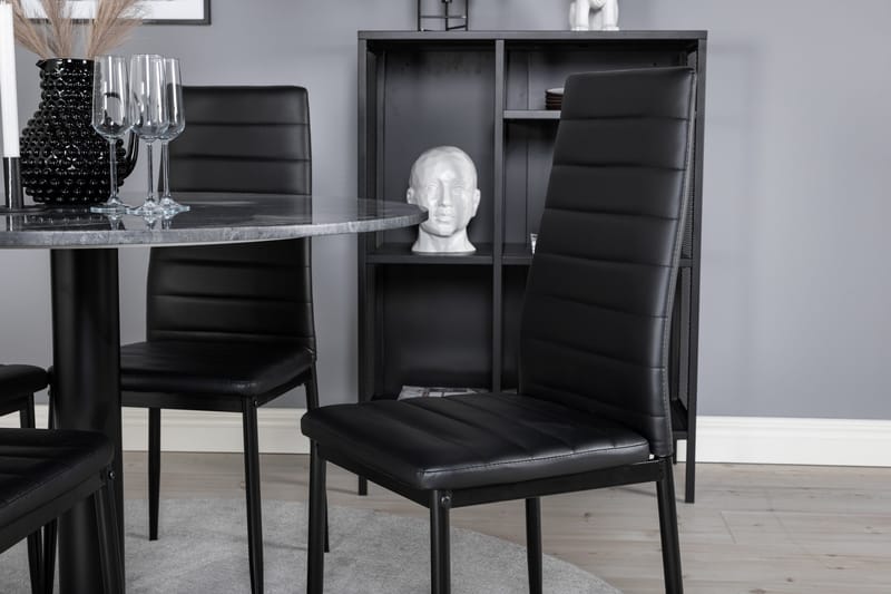 Estelle Matgrupp 106 cm Rund med 4 Slim stolar - Möbler - Bord & matgrupper - Matgrupper