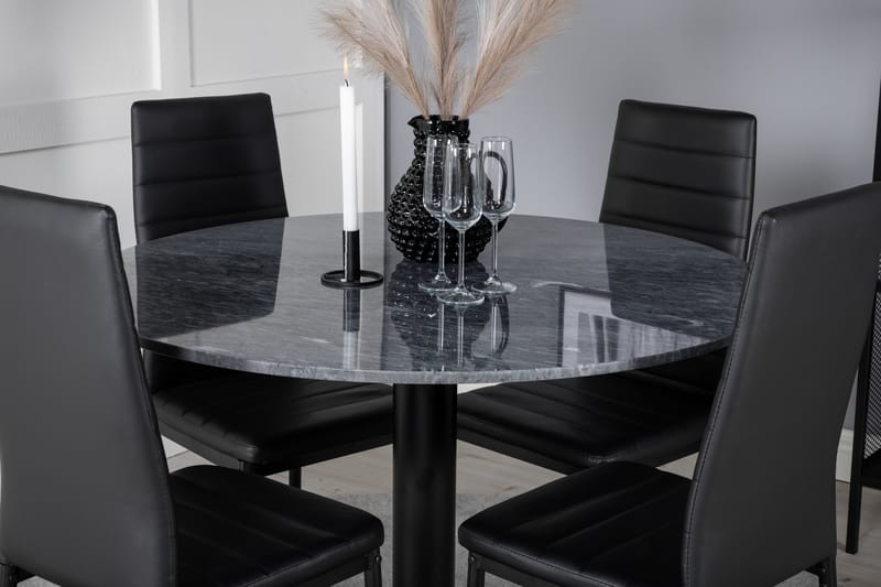 Estelle Matgrupp 106 cm Rund med 4 Slim stolar - Möbler - Bord & matgrupper - Matgrupper