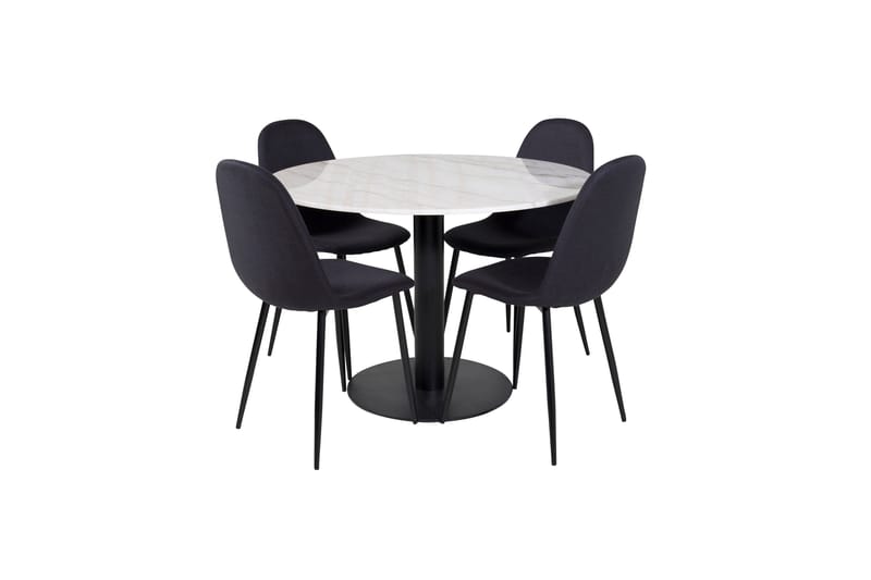 Estelle Matgrupp 106 cm Rund med 4 Polar stolar, Svart