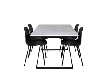 Estelle Matgrupp 140 cm Rektangulär med 4 Arctic Stolar - Svart - Möbler - Bord & matgrupper - Matgrupper
