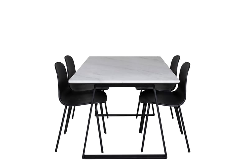 Estelle Matgrupp 140 cm Rektangulär med 4 Arctic Stolar - Svart - Möbler - Bord & matgrupper - Matgrupper