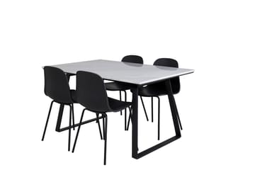 Estelle Matgrupp 140 cm Rektangulär med 4 Arctic Stolar - Svart - Möbler - Bord & matgrupper - Matgrupper