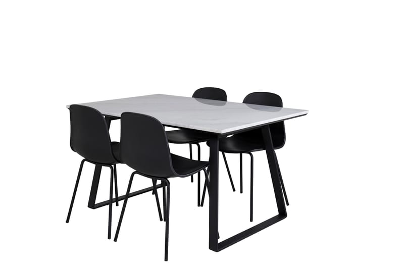 Estelle Matgrupp 140 cm Rektangulär med 4 Arctic Stolar - Svart - Möbler - Bord & matgrupper - Matgrupper