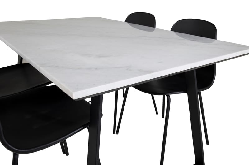 Estelle Matgrupp 140 cm Rektangulär med 4 Arctic Stolar - Svart - Möbler - Bord & matgrupper - Matgrupper