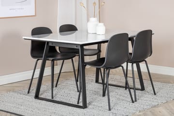 Estelle Matgrupp 140 cm Rektangulär med 4 Arctic Stolar - Svart - Möbler - Bord & matgrupper - Matgrupper