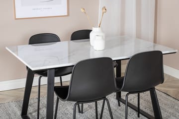 Estelle Matgrupp 140 cm Rektangulär med 4 Arctic Stolar - Svart - Möbler - Bord & matgrupper - Matgrupper