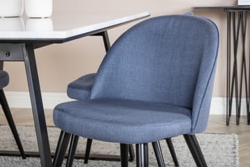 Estelle Matgrupp 140 cm Rektangulär med 4 Velvet stolar - Svart - Möbler - Bord & matgrupper - Matgrupper