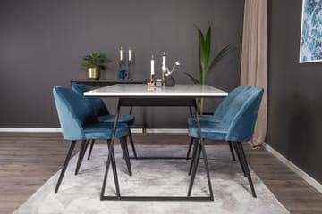 Estelle Matgrupp 140 cm Rektangulär med 4 Velvet stolar - Möbler - Bord & matgrupper - Matgrupper