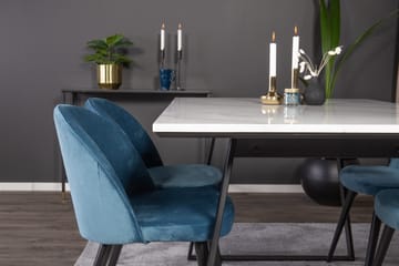 Estelle Matgrupp 140 cm Rektangulär med 4 Velvet stolar - Möbler - Bord & matgrupper - Matgrupper